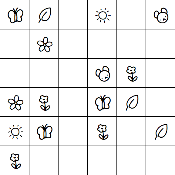 Kids Sudoku 6x6 - Easy