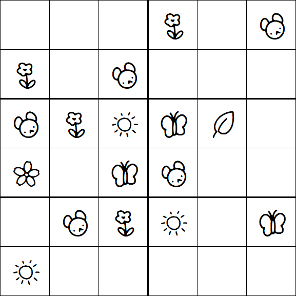Kids Sudoku 6x6 - Easy