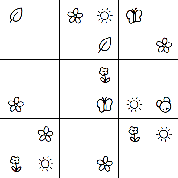 Kids Sudoku 6x6 - Easy