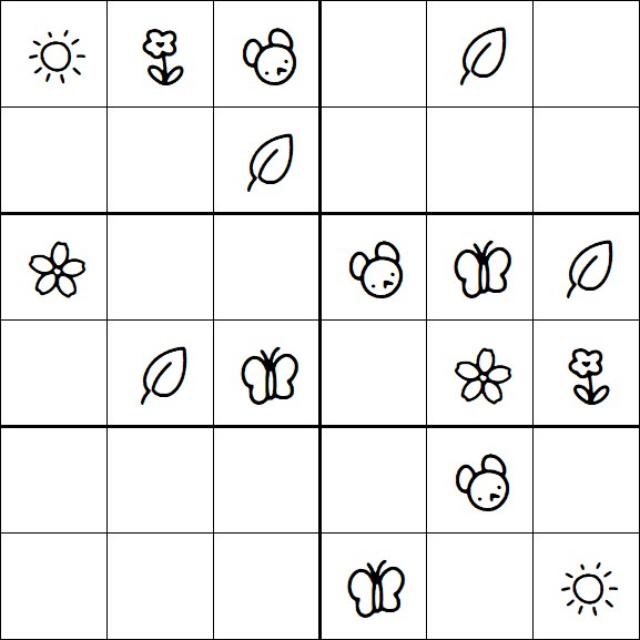 Kids Sudoku 6x6 - Easy