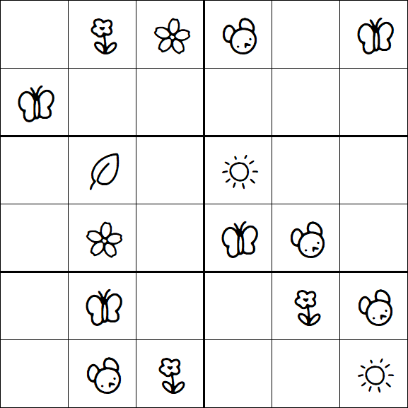 Kids Sudoku 6x6 - Easy
