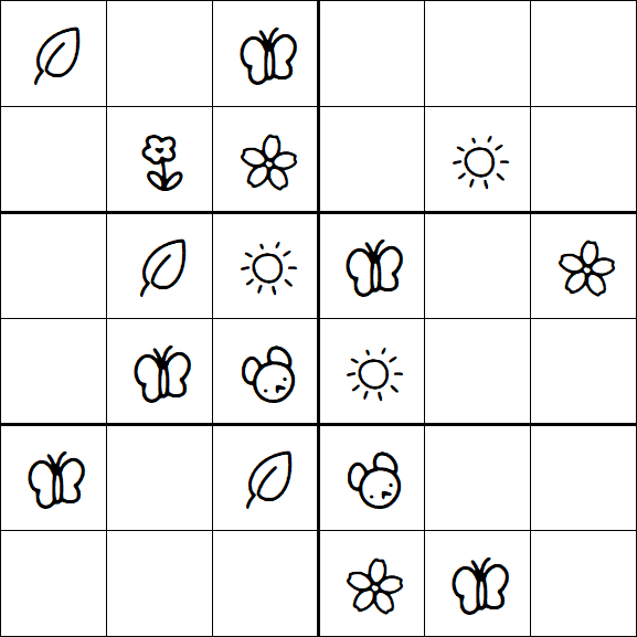 Kids Sudoku 6x6 - Easy