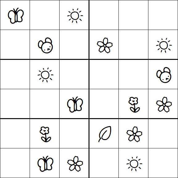 Kids Sudoku 6x6 - Easy