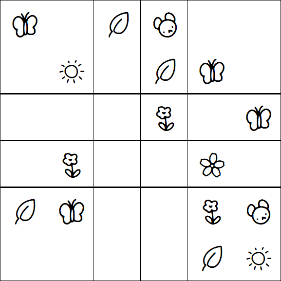 Kids Sudoku 6x6 - Easy