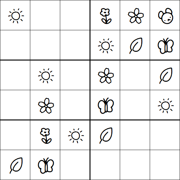Kids Sudoku 6x6 - Easy