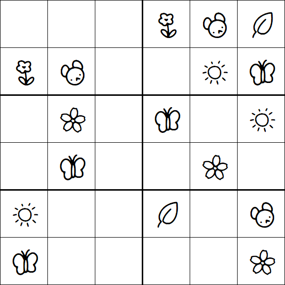 Kids Sudoku 6x6 - Easy