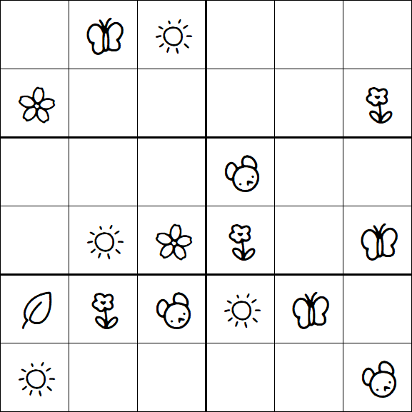 Kids Sudoku 6x6 - Easy