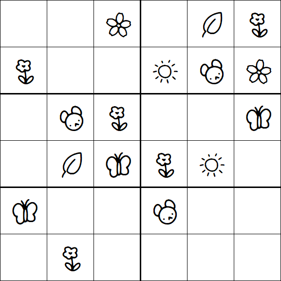 Kids Sudoku 6x6 - Easy