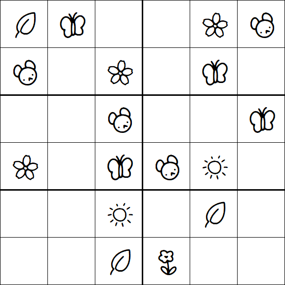 Kids Sudoku 6x6 - Easy