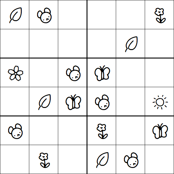 Kids Sudoku 6x6 - Easy