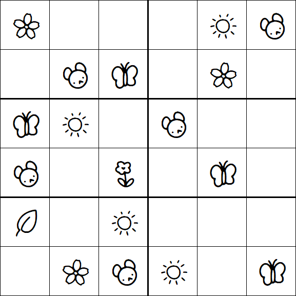 Kids Sudoku 6x6 - Easy