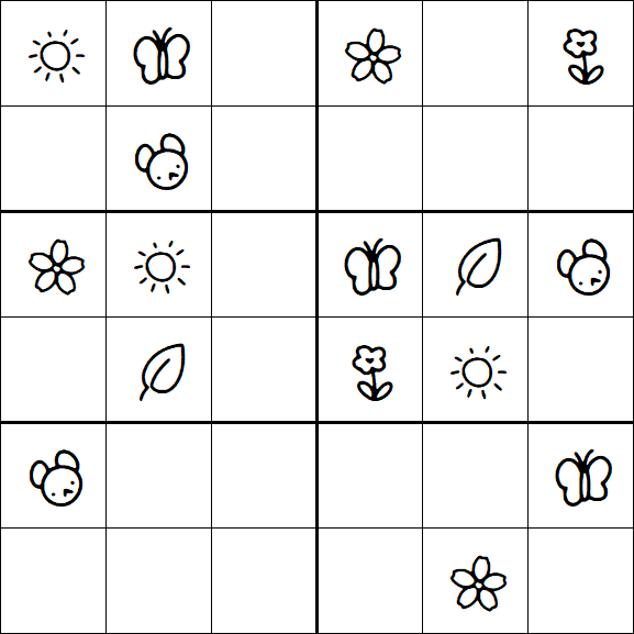 Kids Sudoku 6x6 - Easy