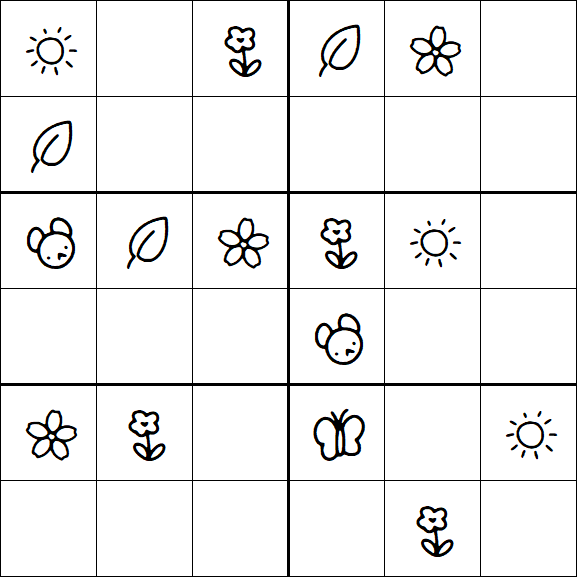 Kids Sudoku 6x6 - Easy