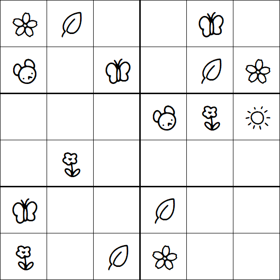 Kids Sudoku 6x6 - Easy