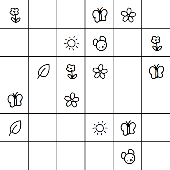 Kids Sudoku 6x6 - Easy