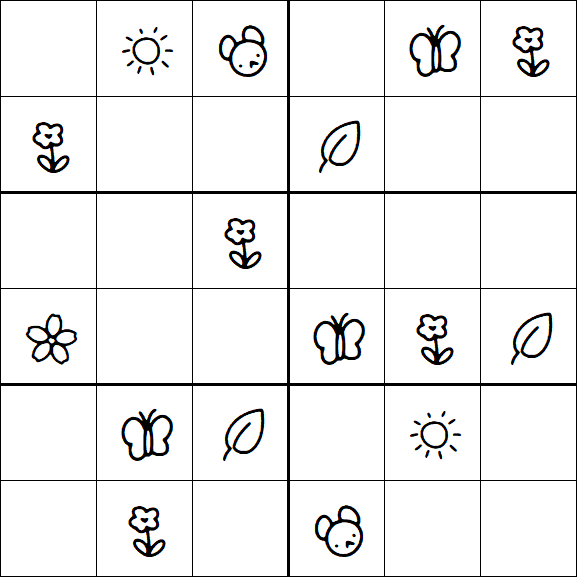 Kids Sudoku 6x6 - Easy