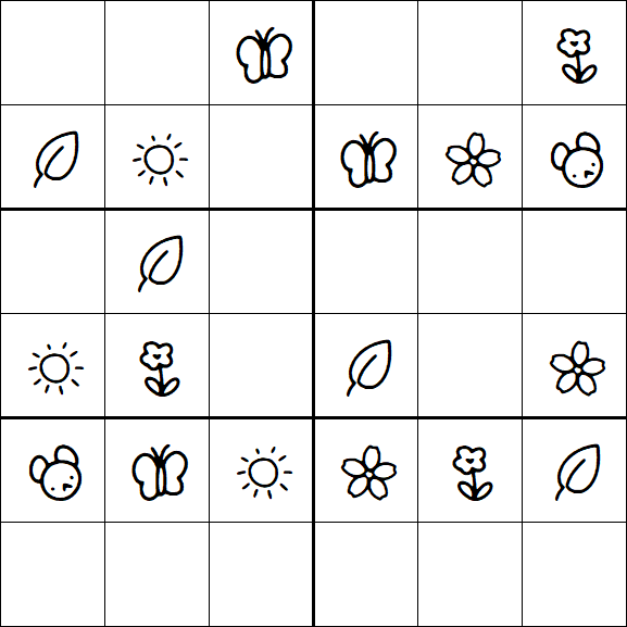 Kids Sudoku 6x6 - Easy