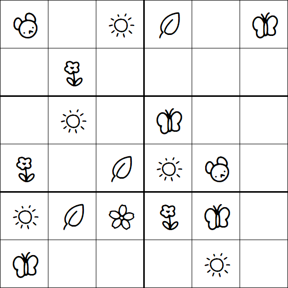 Kids Sudoku 6x6 - Easy