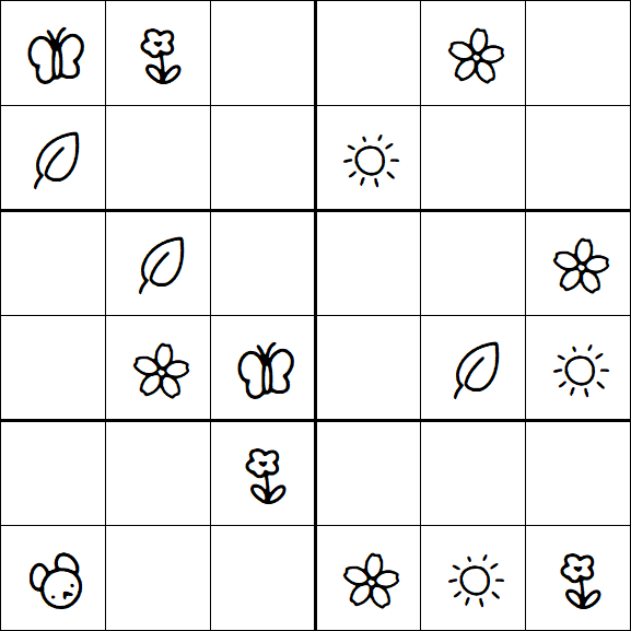 Kids Sudoku 6x6 - Easy