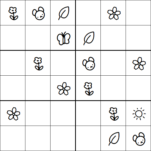 Kids Sudoku 6x6 - Easy