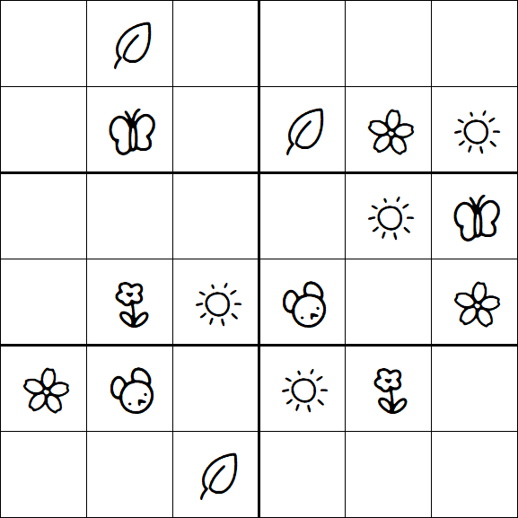 Kids Sudoku 6x6 - Easy