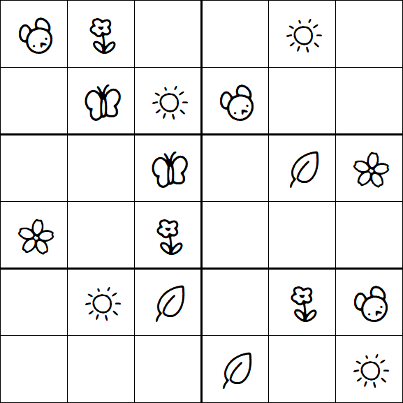 Kids Sudoku 6x6 - Easy