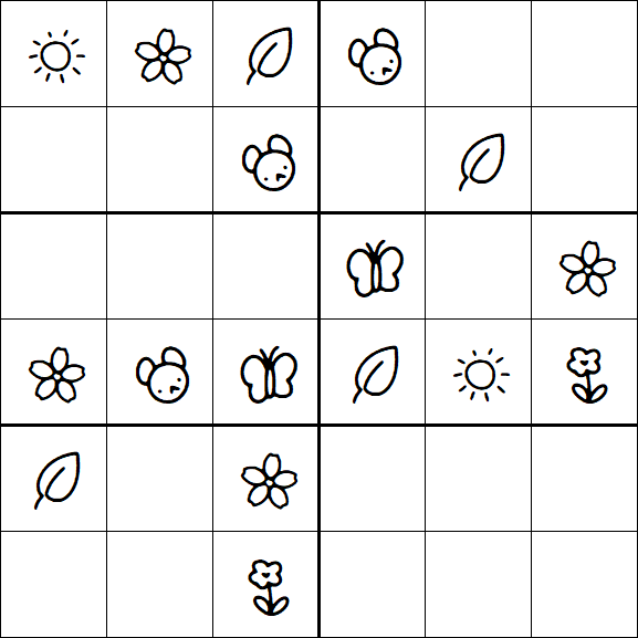 Kids Sudoku 6x6 - Easy