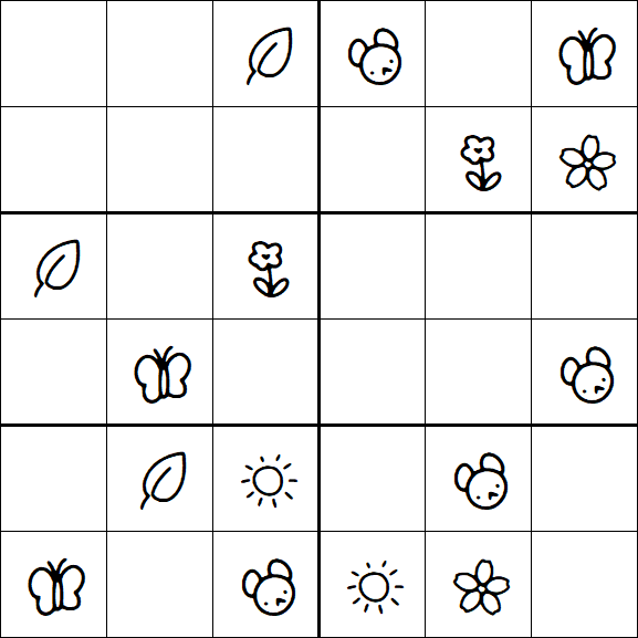 Kids Sudoku 6x6 - Easy