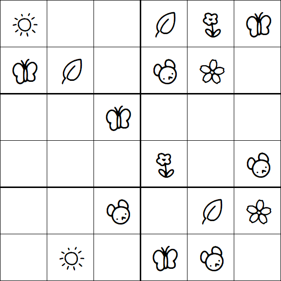 Kids Sudoku 6x6 - Easy