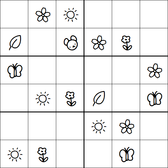 Kids Sudoku 6x6 - Easy