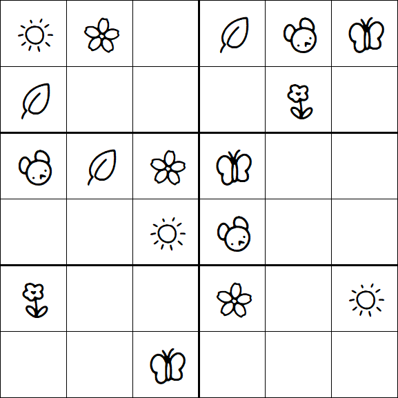 Kids Sudoku 6x6 - Easy