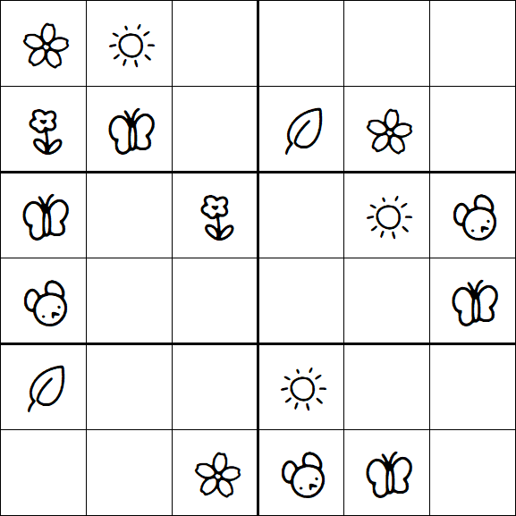Kids Sudoku 6x6 - Easy