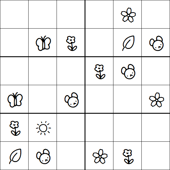 Kids Sudoku 6x6 - Easy