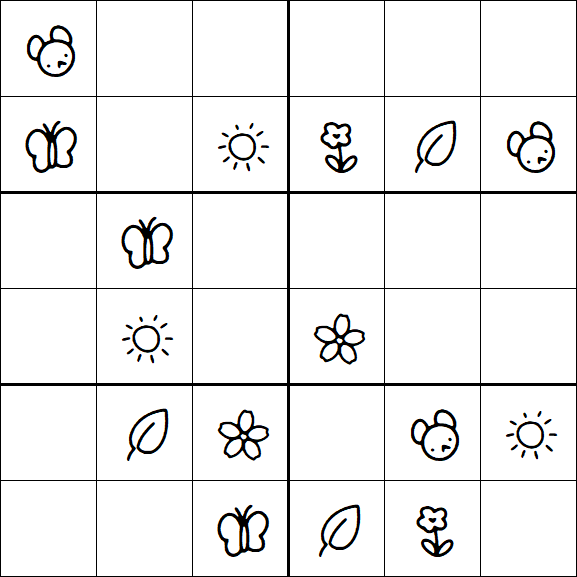 Kids Sudoku 6x6 - Easy