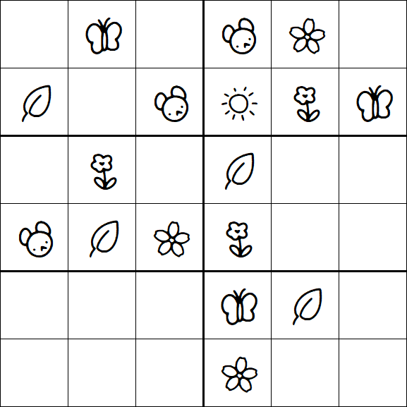 Kids Sudoku 6x6 - Easy