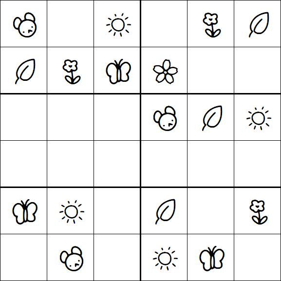 Kids Sudoku 6x6 - Easy