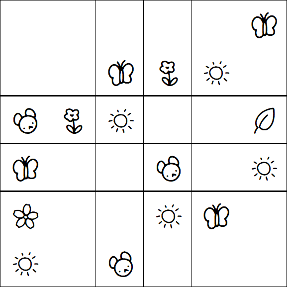 Kids Sudoku 6x6 - Easy