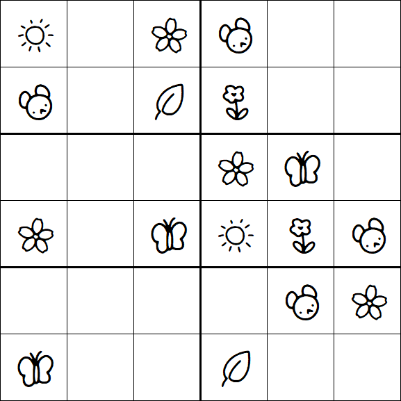 Kids Sudoku 6x6 - Easy