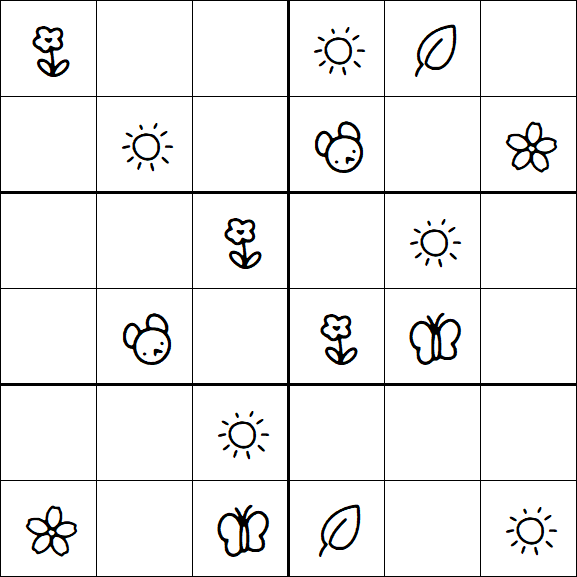 Kids Sudoku 6x6 - Easy