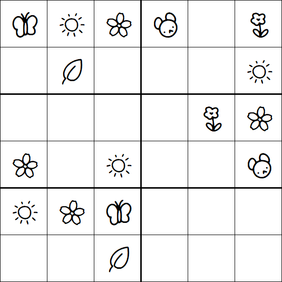 Kids Sudoku 6x6 - Easy