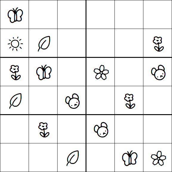 Kids Sudoku 6x6 - Easy