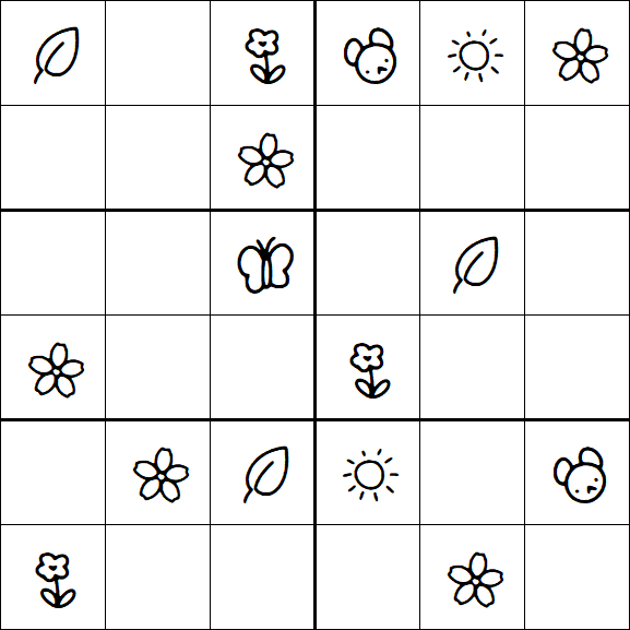 Kids Sudoku 6x6 - Easy