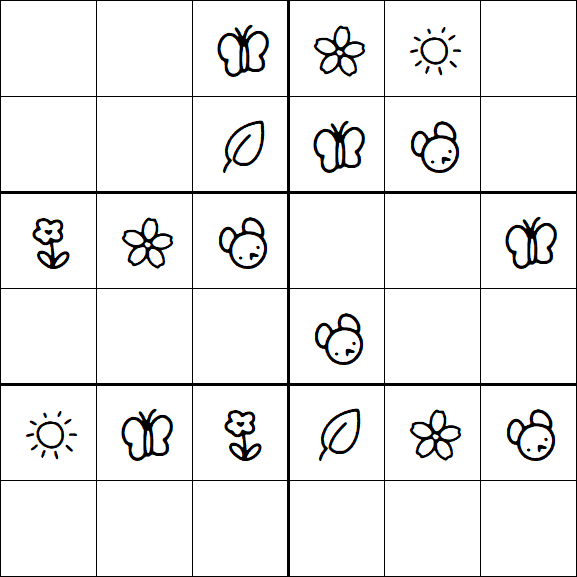 Kids Sudoku 6x6 - Easy
