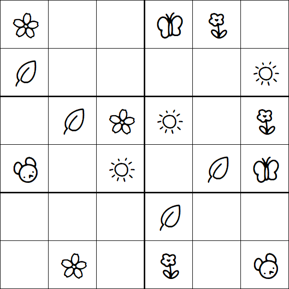 Kids Sudoku 6x6 - Easy