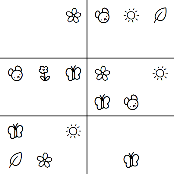 Kids Sudoku 6x6 - Easy