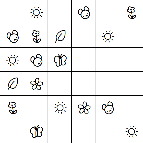 Kids Sudoku 6x6 - Easy
