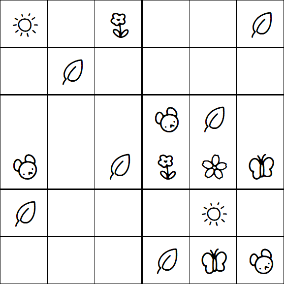 Kids Sudoku 6x6 - Easy