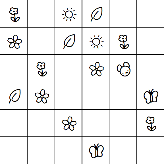 Kids Sudoku 6x6 - Easy