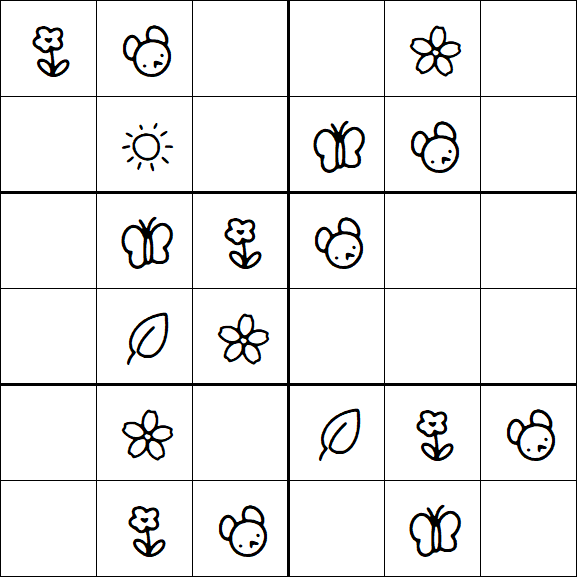 Kids Sudoku 6x6 - Easy