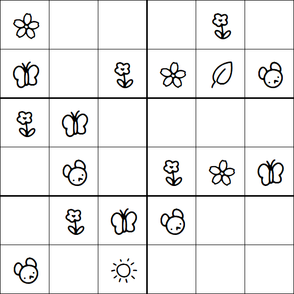 Kids Sudoku 6x6 - Easy